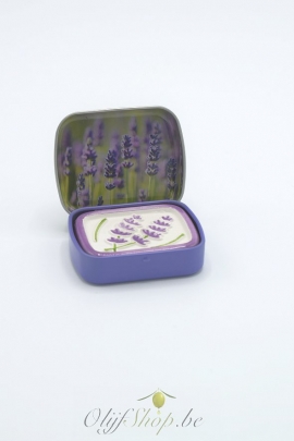 Geursteentje in blikje voor essentiële olie lavendeltakjes